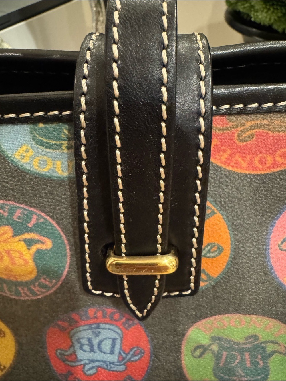 Dooney & Bourke Multicolor DB Medallion Coated Canvas Tote Shoulder Bag - Picture 13 of 16